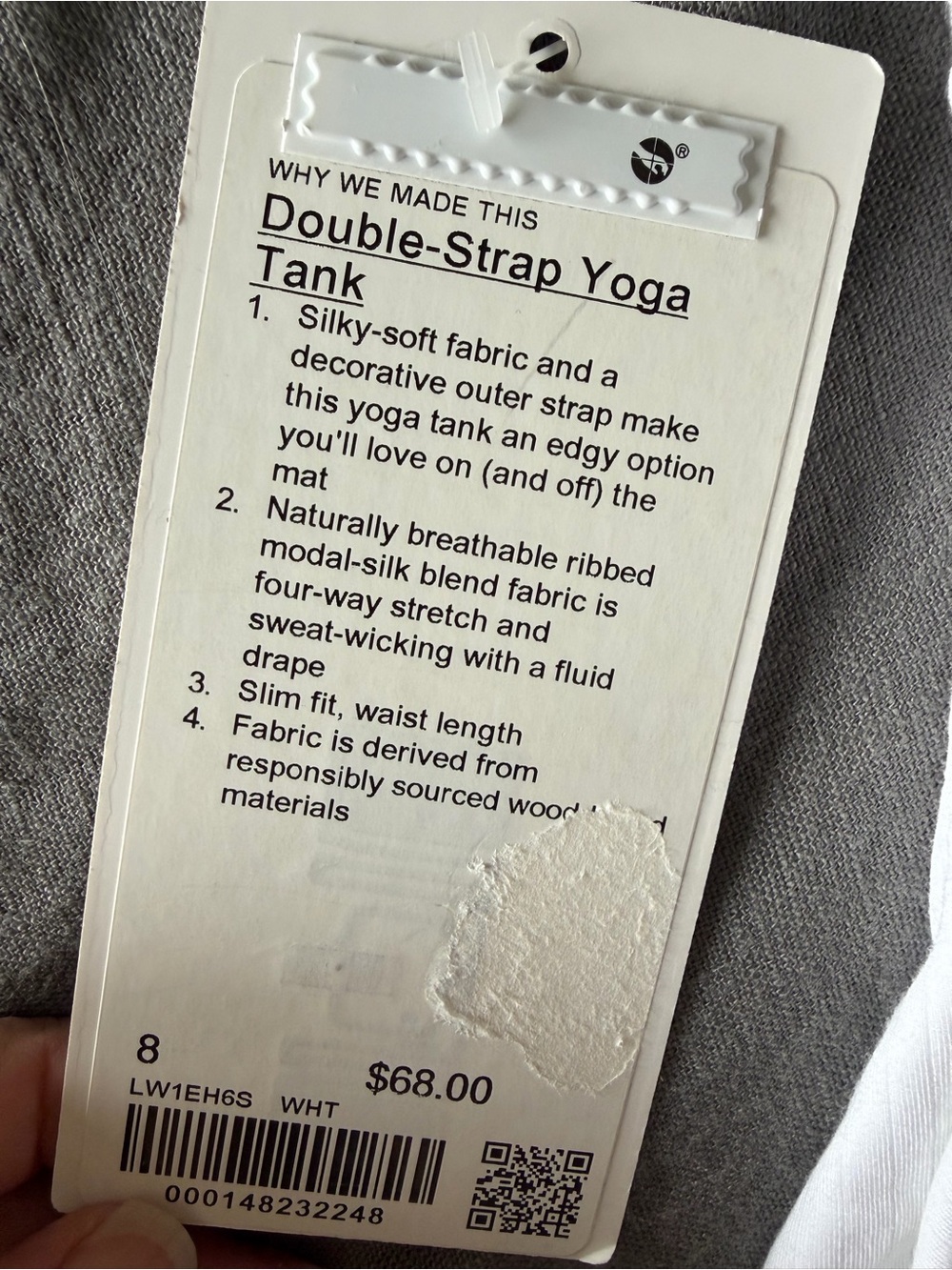 lululemon athletica White Ribbed Racerback Tank - Picture 3 of 3